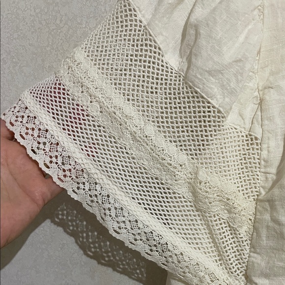 Old Navy Off Cotton White Lace Sleeve Dress - Picture 5 of 8